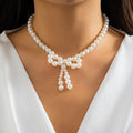 Bow Pearl Beaded Necklace for Women