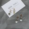 Geometric Square Shell Stud Earring
