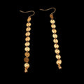 Geometric Disc Stitching Long Tassel Earrings