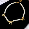 Cute Bow Pearl Necklace