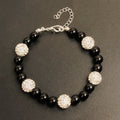 Imitation Pearl Beaded Bracelet Stretch Rhinestone Ball Vintage Bracelet