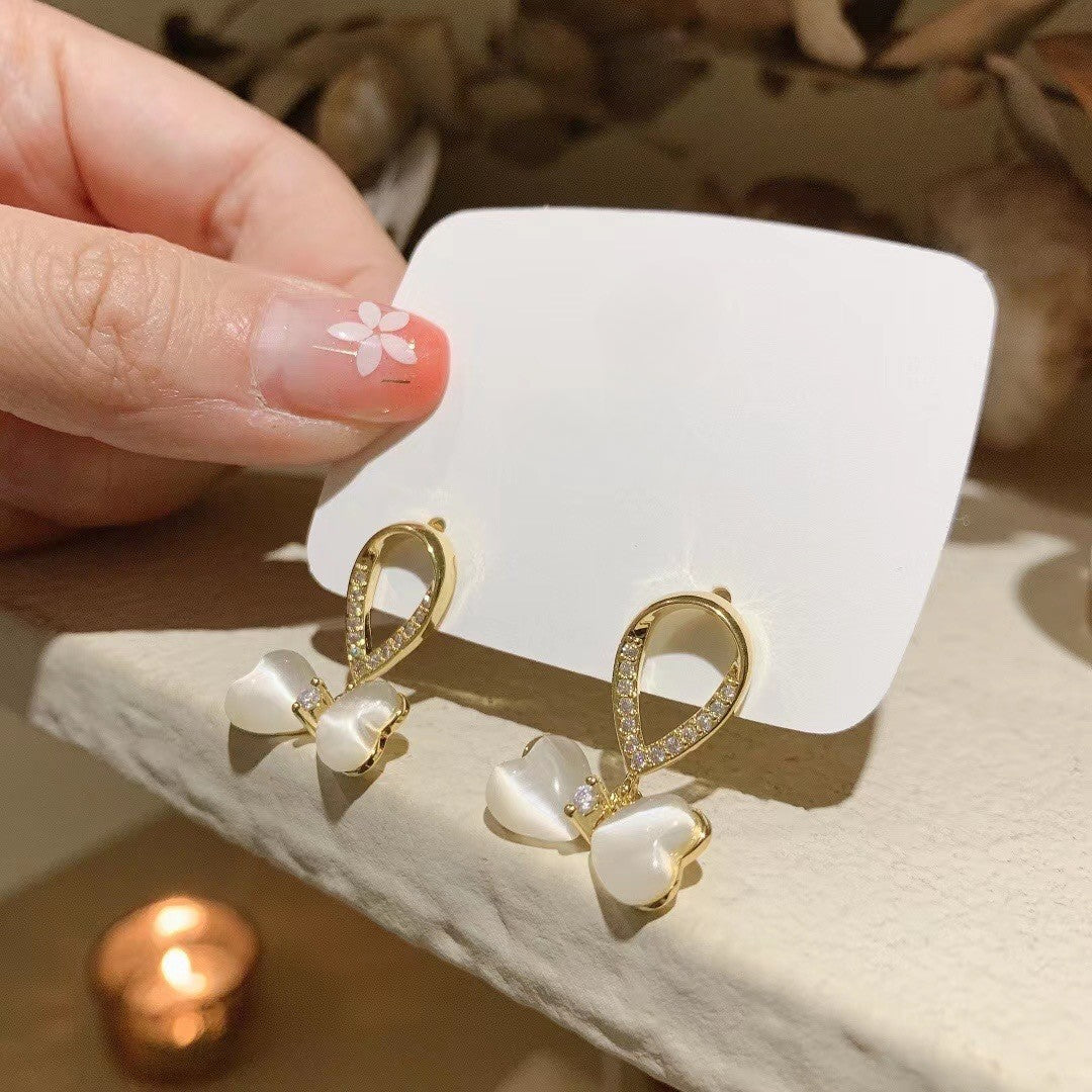 Opal Rhinestone Stud Earrings