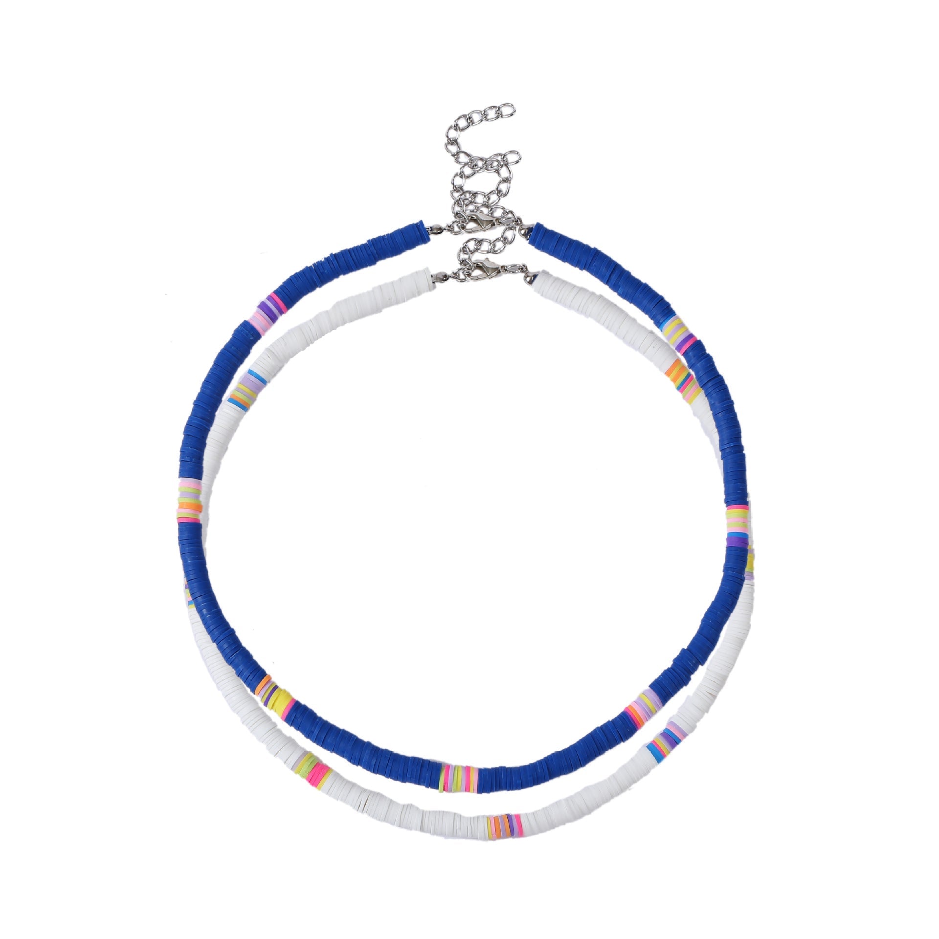 Bohemian Colorful Polymer Clay Disc Beads Necklace