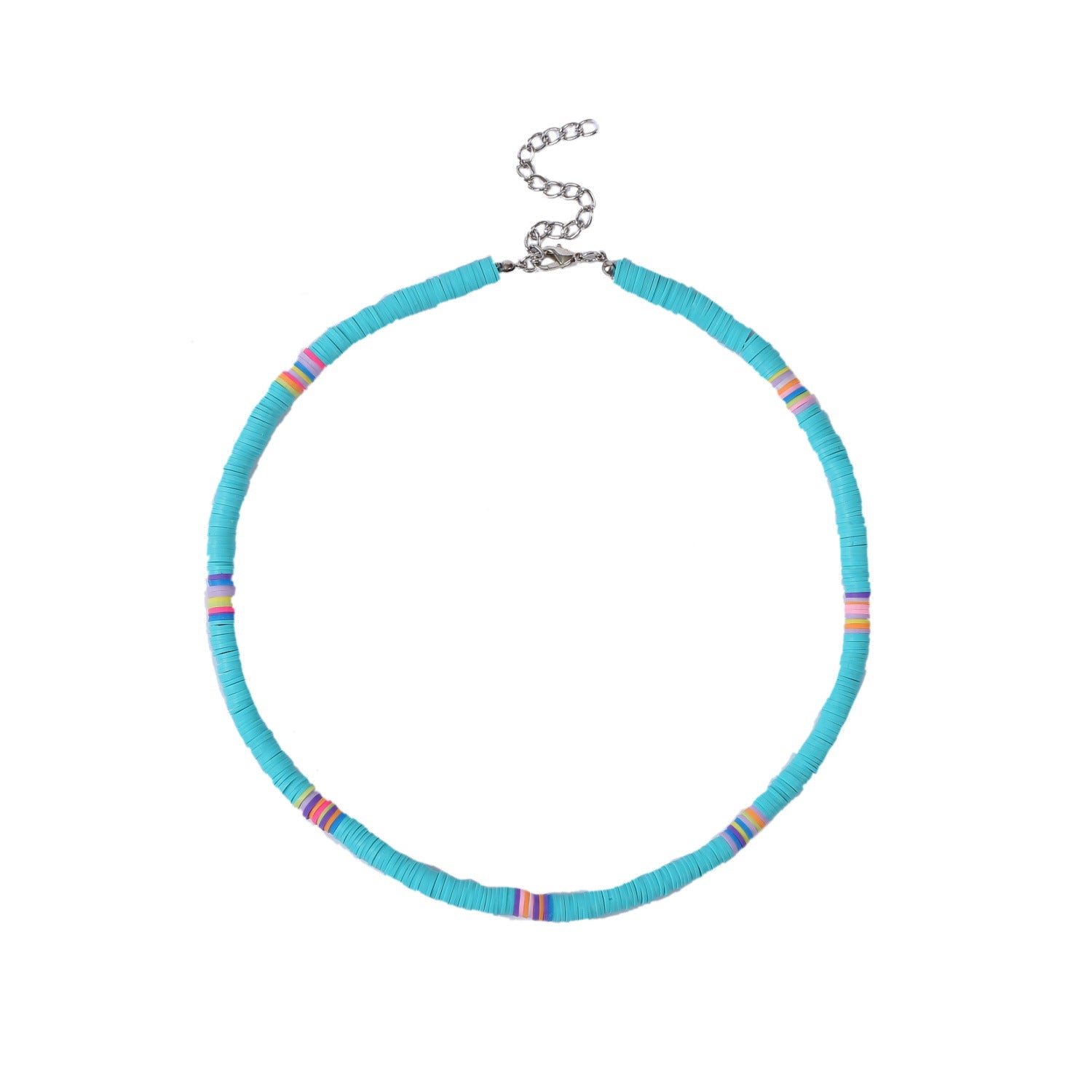 Bohemian Colorful Polymer Clay Disc Beads Necklace
