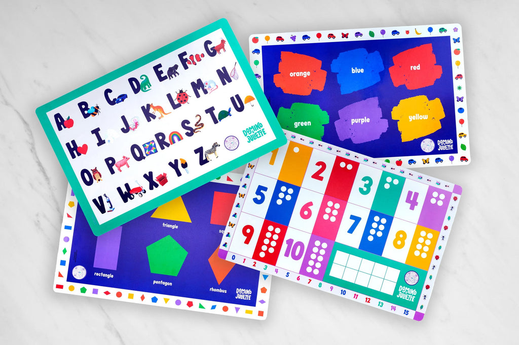 The "Now I know my" 4-pack Placemat Bundle