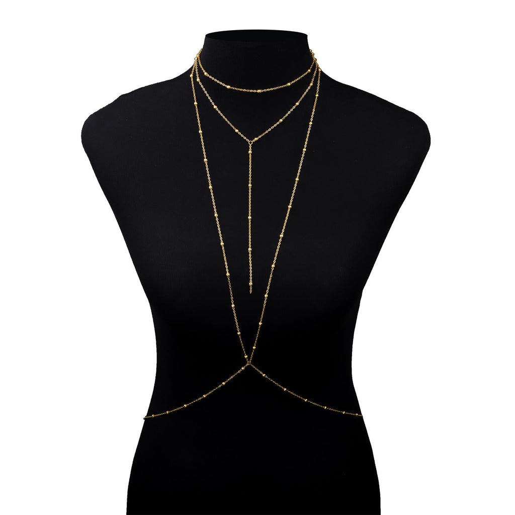 Bikini Bra Body Chains Women Body Round Beads Chain