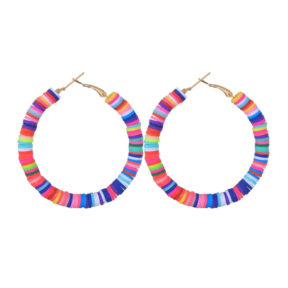 Handmade Disc Beads Polymer Clay Earrings