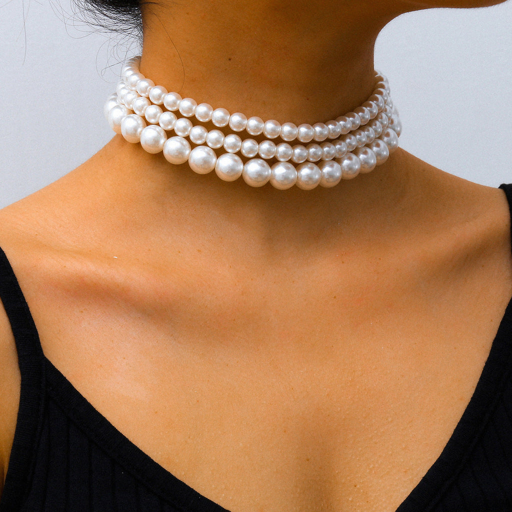 Modern Design Bohemian Pearl Multi Layered Jewelry Necklace
