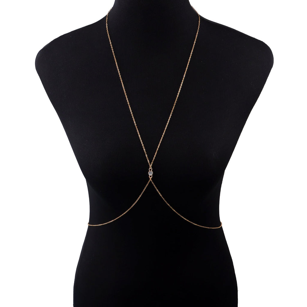 Women Sexy Body Chain Rhinestone Crystal Summer Beach Harness Jewelry