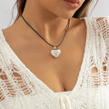 Big Peach Heart Pendant Necklace
