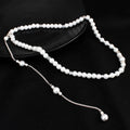 long pearl pendant fringe necklace back body chain