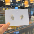 Crystal Rhinestone Leaf Earrings