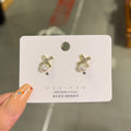 Sweet Pearl Studs Cross Earrings