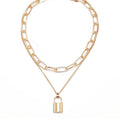 Heart Choker Lock Pendant Necklace