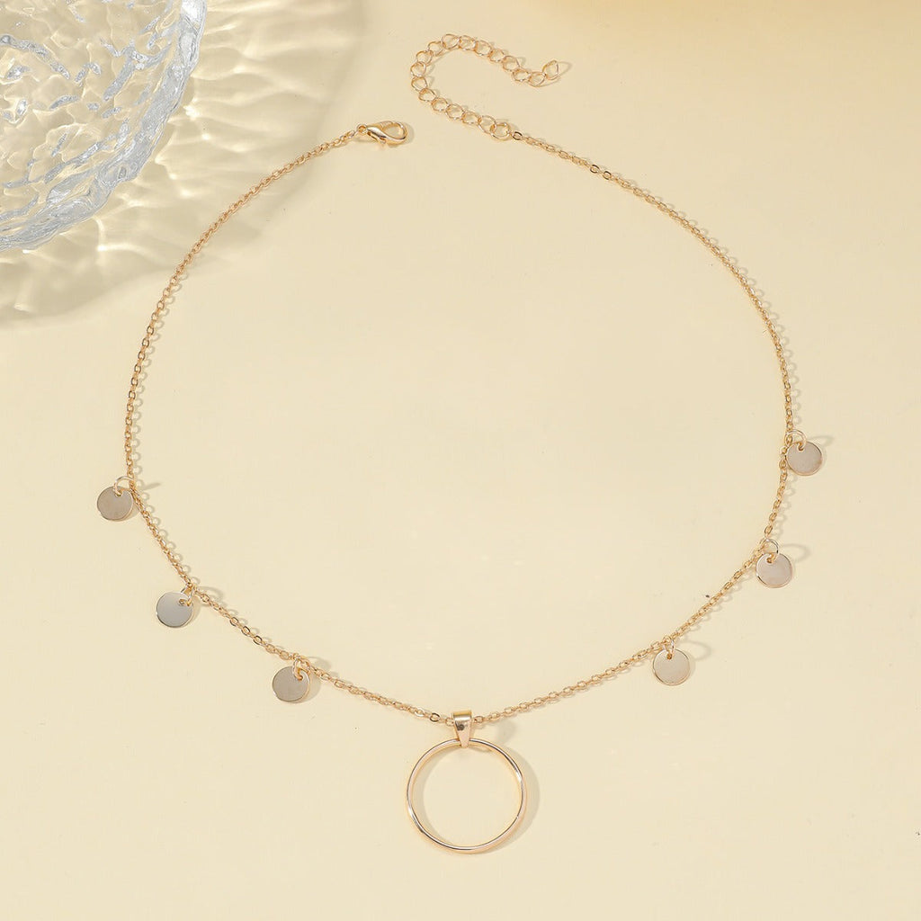 Simple Small Coin Pendant Necklace