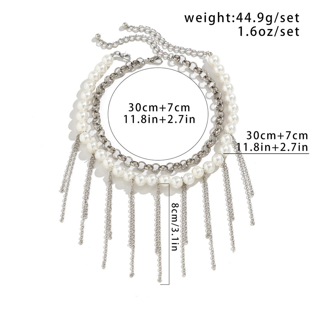 Tassel Sweater Chain Design Double Layer Vintage Necklace