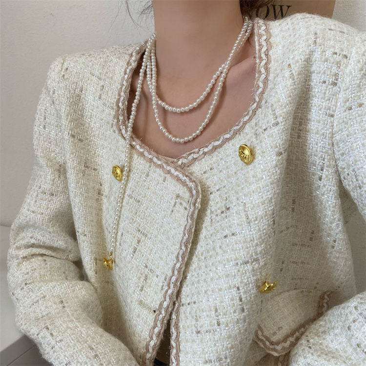 New Design Wedding Pearl Necklace Party Choker Heart Charm