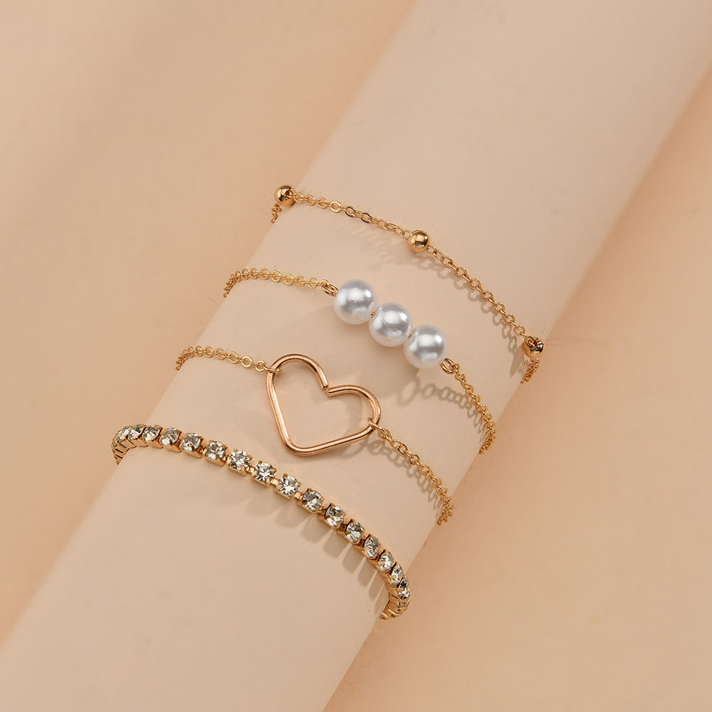 Love Heart Link Chain Bracelet
