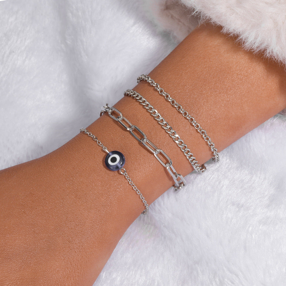 Evil Eyes Chain Bracelet Set