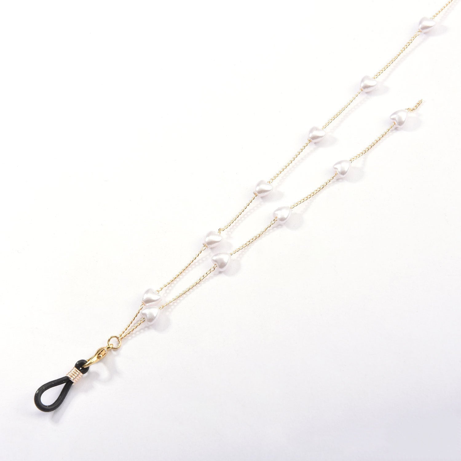 Heart Pearl Color Clip Bead Metal Glasses Chain