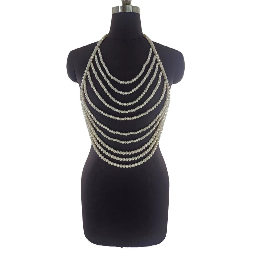 Multi-tassel Pearl Chest Body Chain Sexy Bikinis Waist Chain