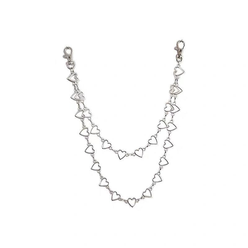 Double Chain Love Waist Chain Hip Hop Heart Pants Chain