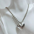 Beaded Chain Heart Pendant Necklace