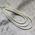 Multilayer Strand Chain Necklace Faux Pearls Flapper Beads Cluster Long Choker Necklace