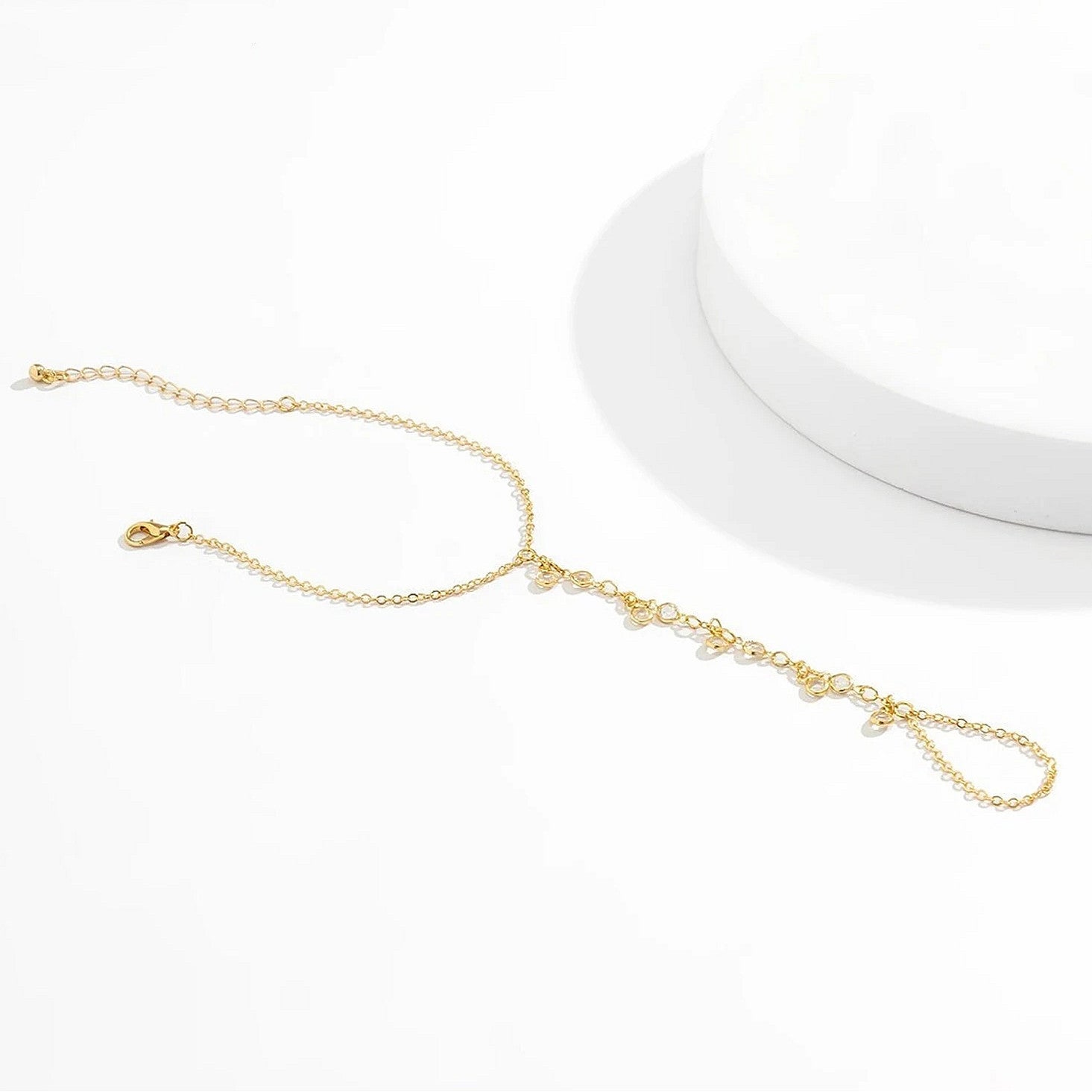 Stone Finger Chain Bracelet