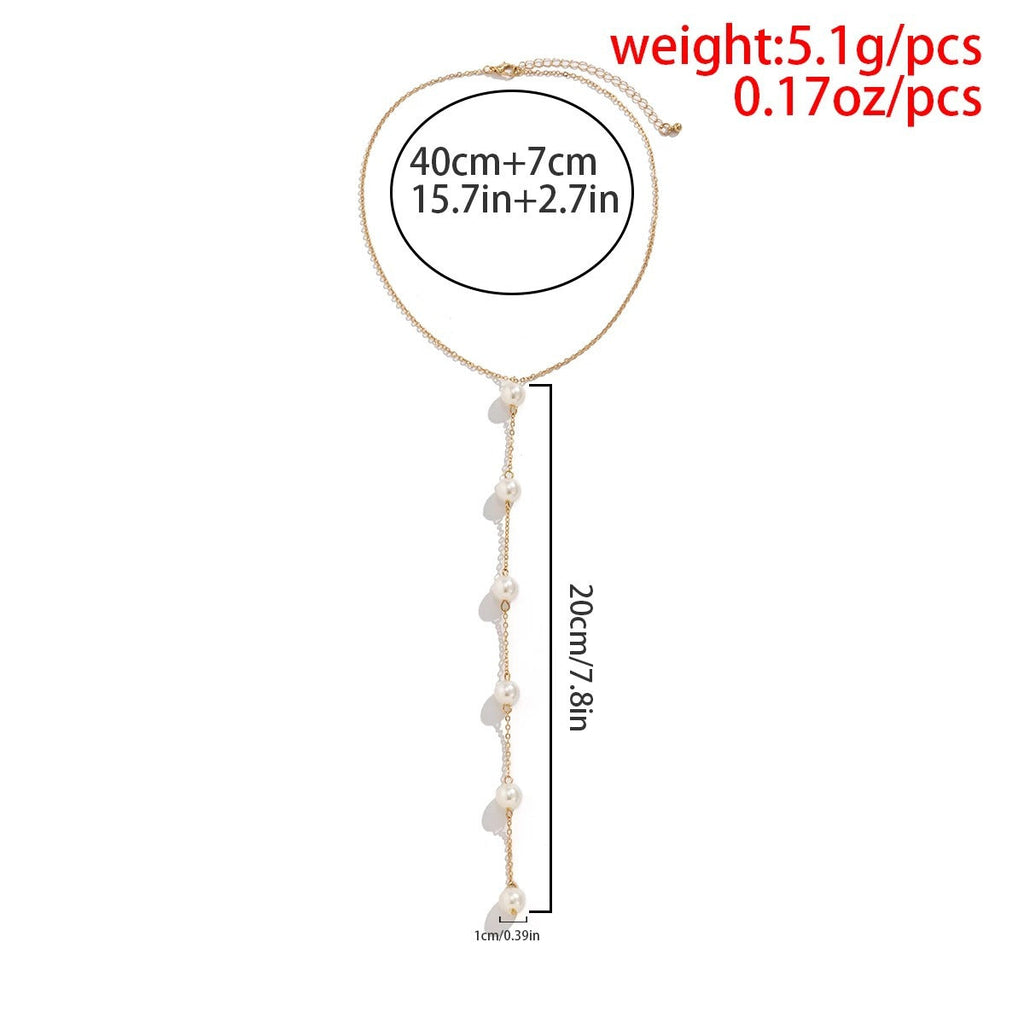 Long Pearls Pendant Necklaces for Women Sexy Tassel