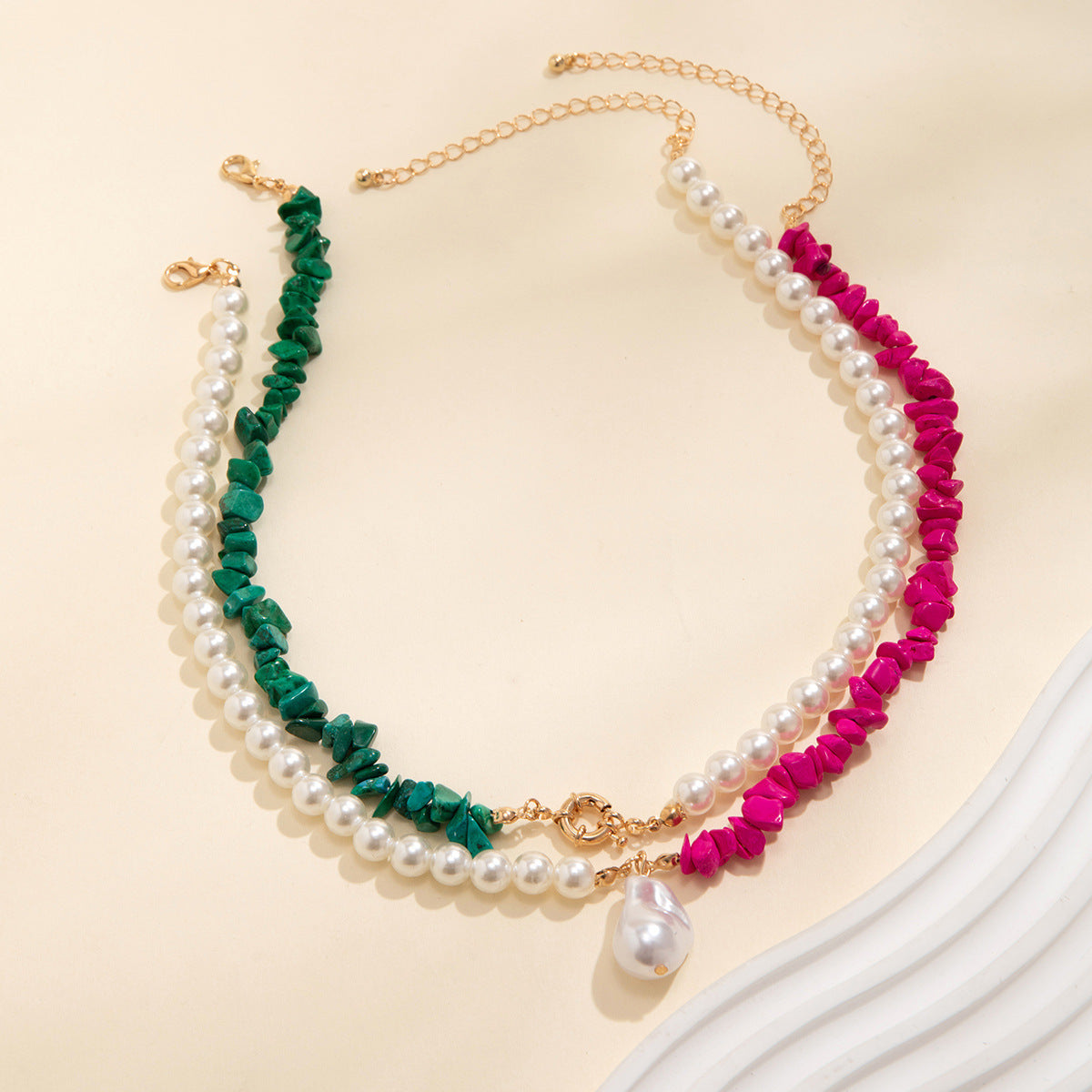 Vintage Multi-layer Beaded Chain Choker Necklaces