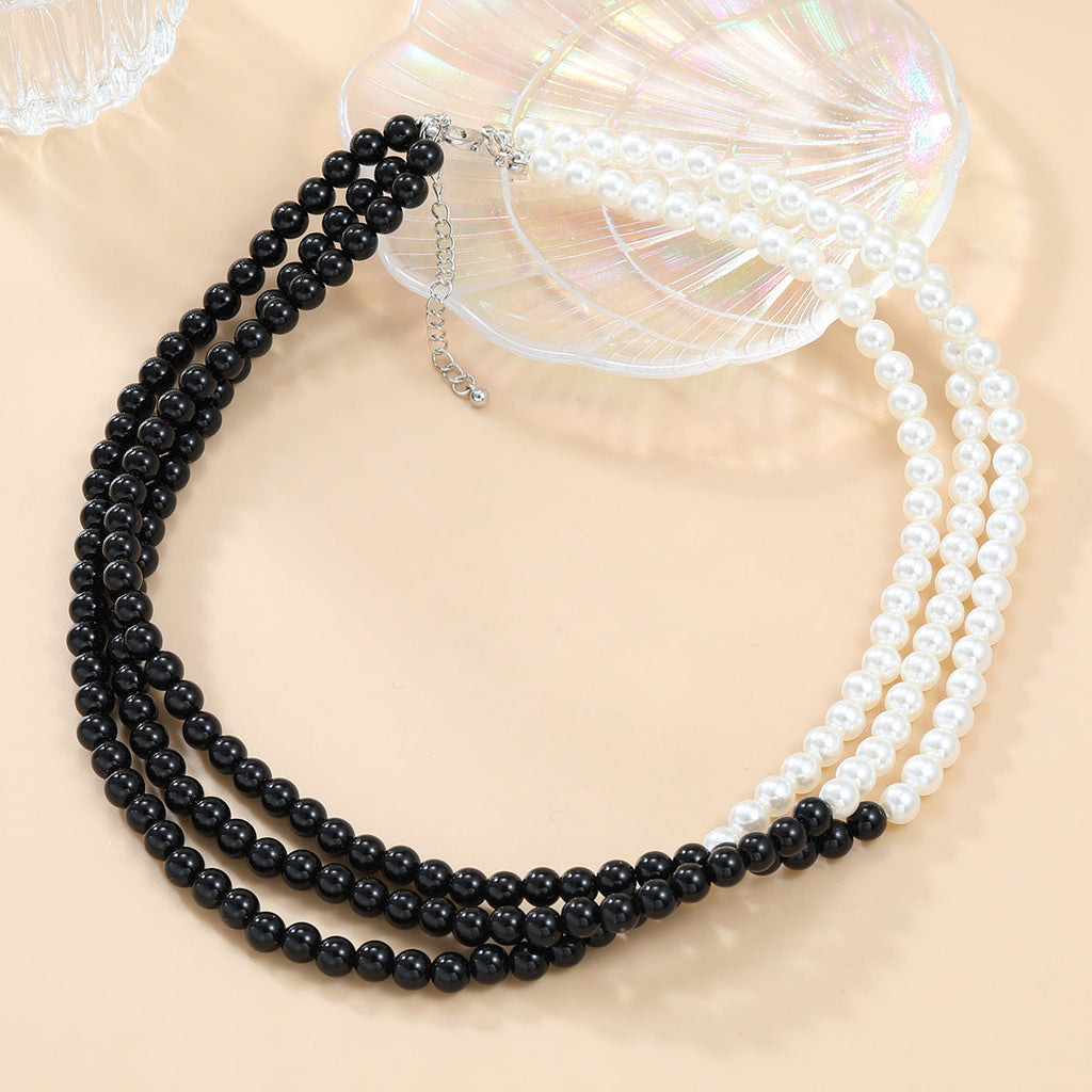 Multi Layered Pearl Necklace Elegant Banquet Bride