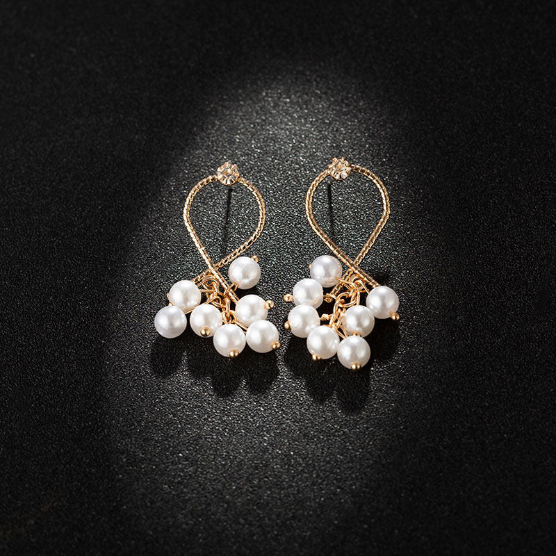 Long Tassel Pearl Drop Earrings