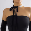 Vintage Long Bow Collar Chain Necklace