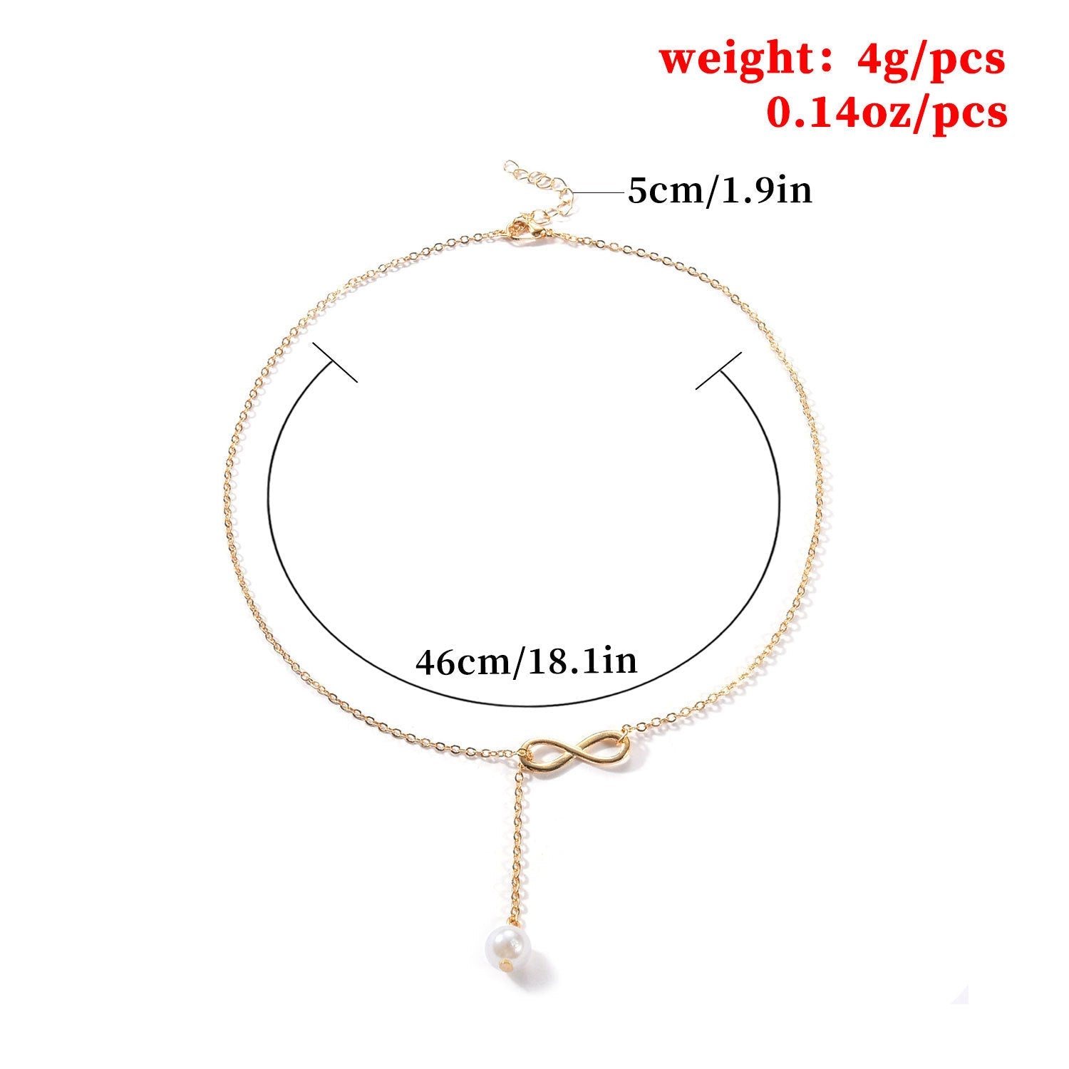 Infinity Lariat Pearl Necklace