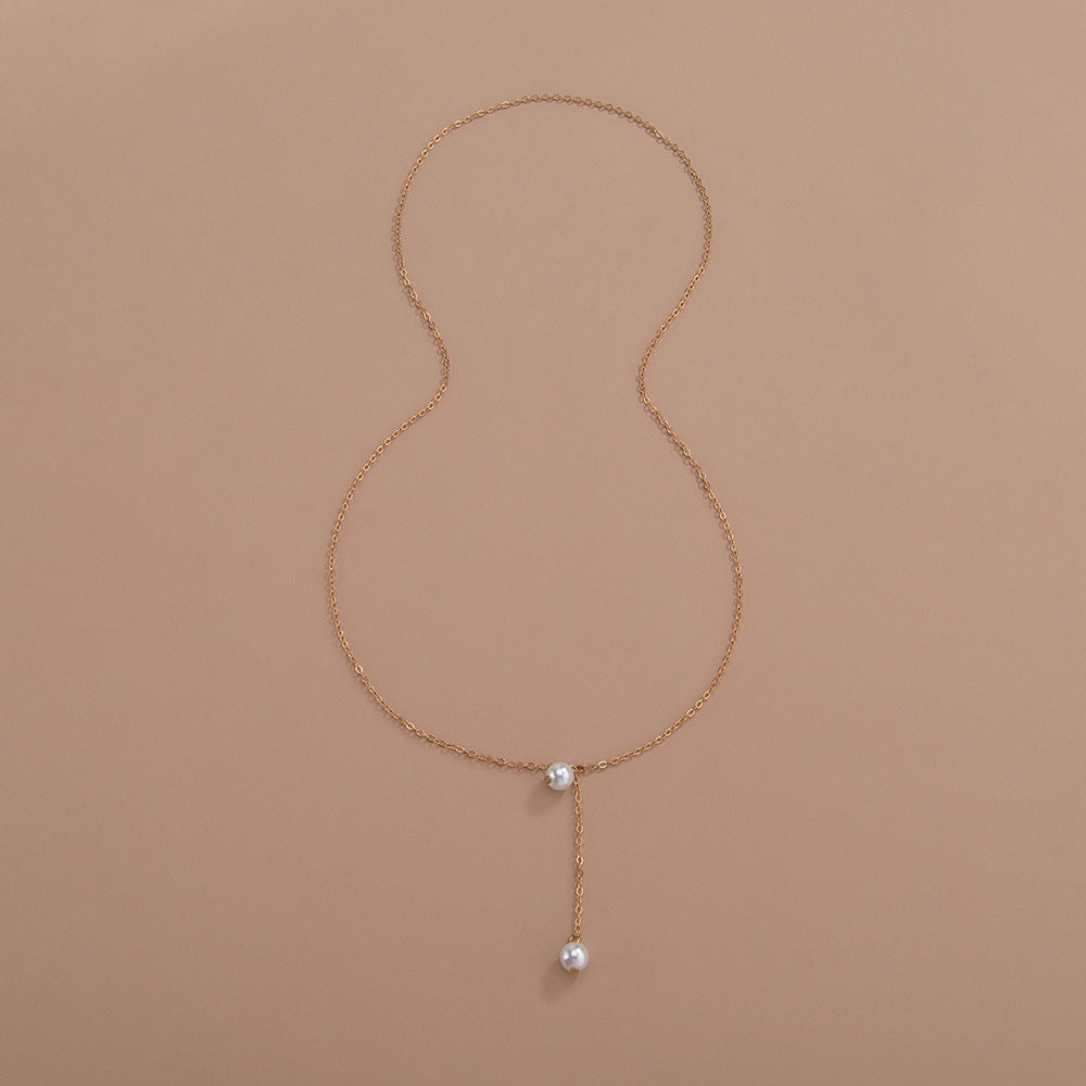 Pearl Pendant Chain Necklace