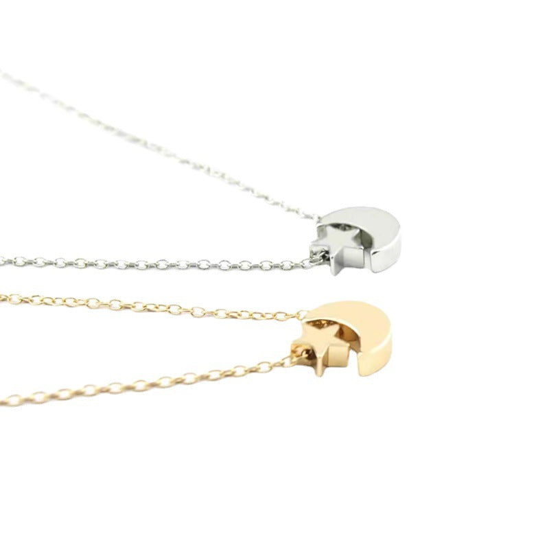 Simple Moon Pendant Necklace