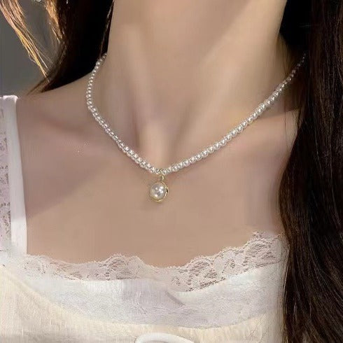 Vintage Pearl Beaded Neck Chain Girls