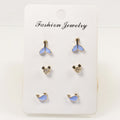 Blue Whale Tail Bear Stud Ear Set