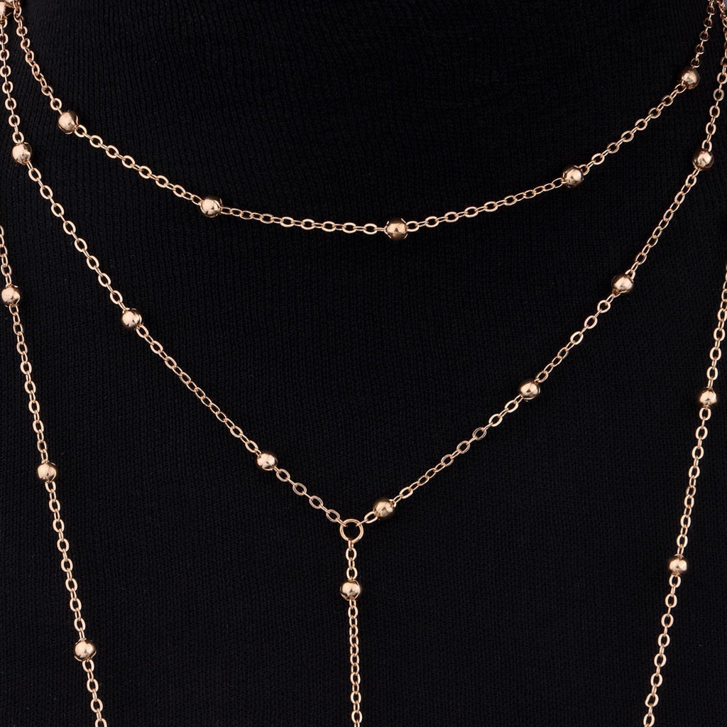 Double Cross Chain Popular Bead Chain Sexy Body Jewelry
