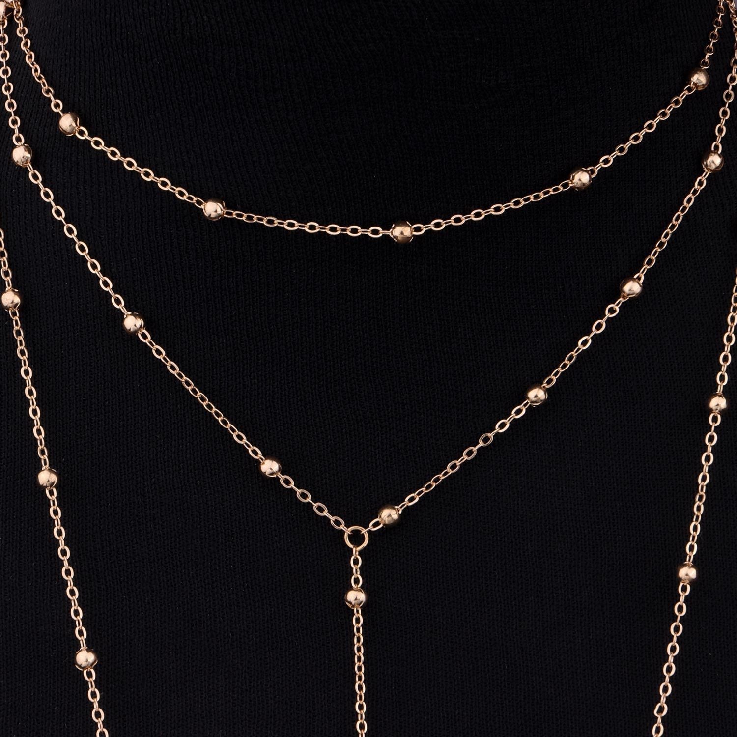 Double Cross Chain Popular Bead Chain Sexy Body Jewelry