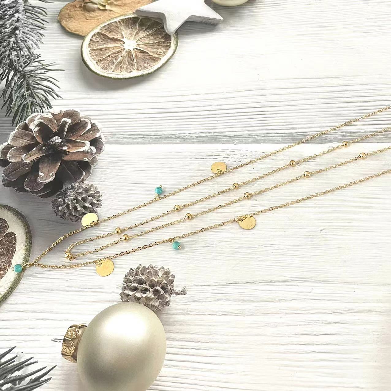 Holiday Turquoise Sequins Pendant Waist Chain