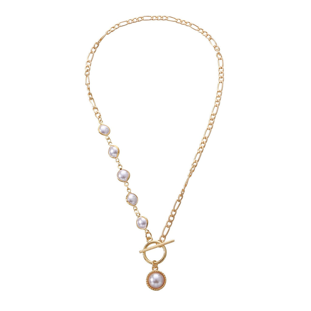 Punk OT Pearl Chain Necklace
