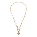 Punk OT Pearl Chain Necklace