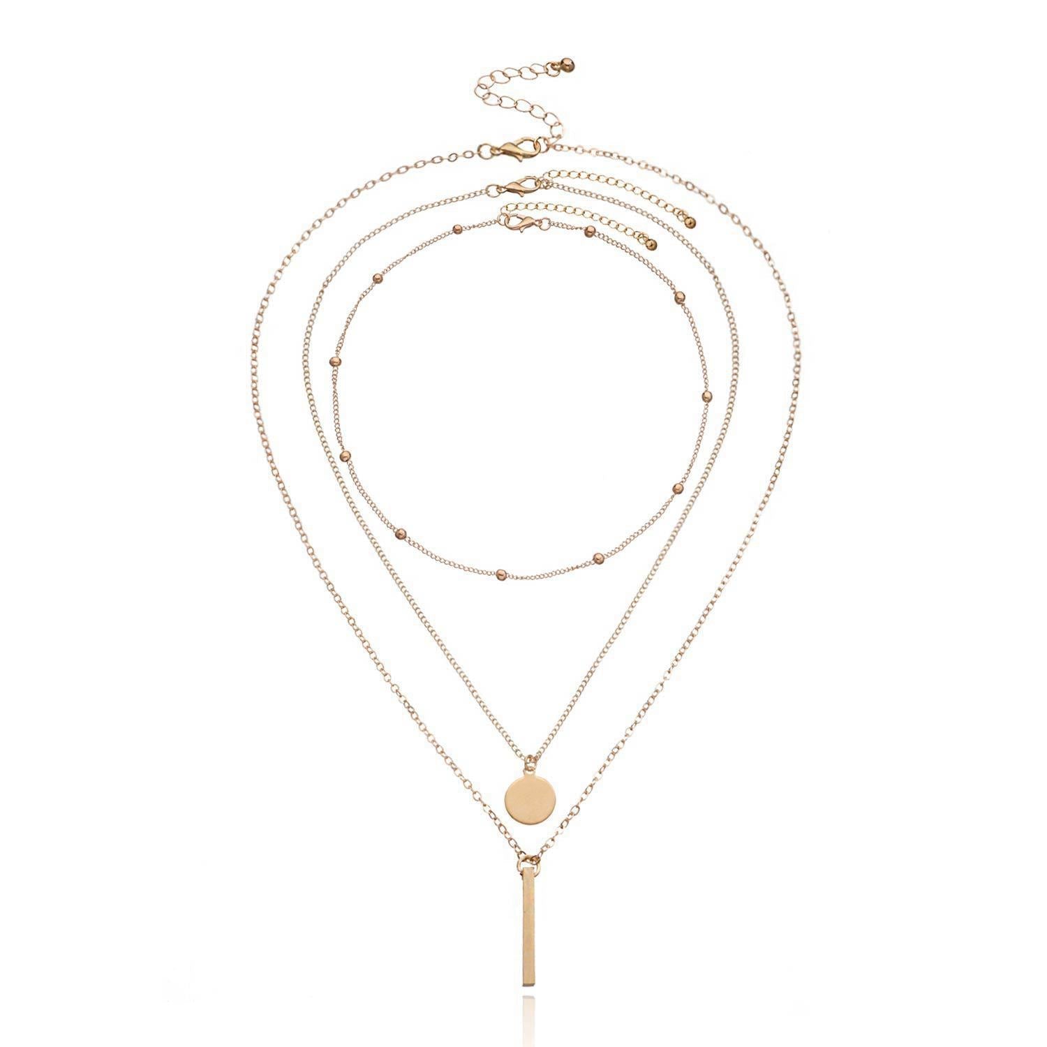 Multilayer Bar Necklace Boho Layered