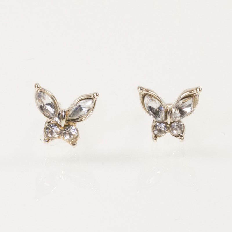 Rhinestone butterfly Stud Earrings