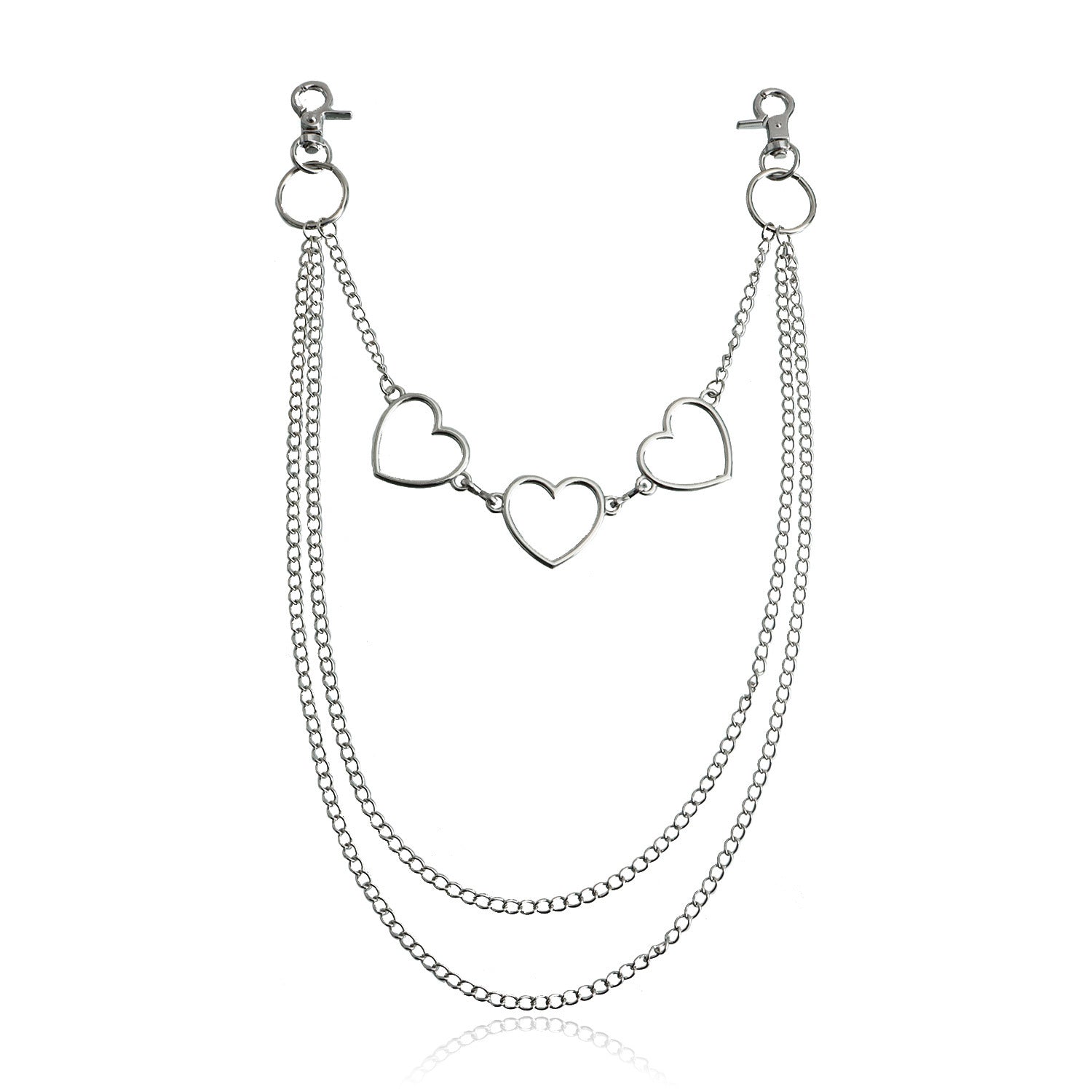 Hollow Heart Pendant Pocket Punk Chain Waist Chains