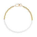 Round Pearl Two Color Beaded Necklace