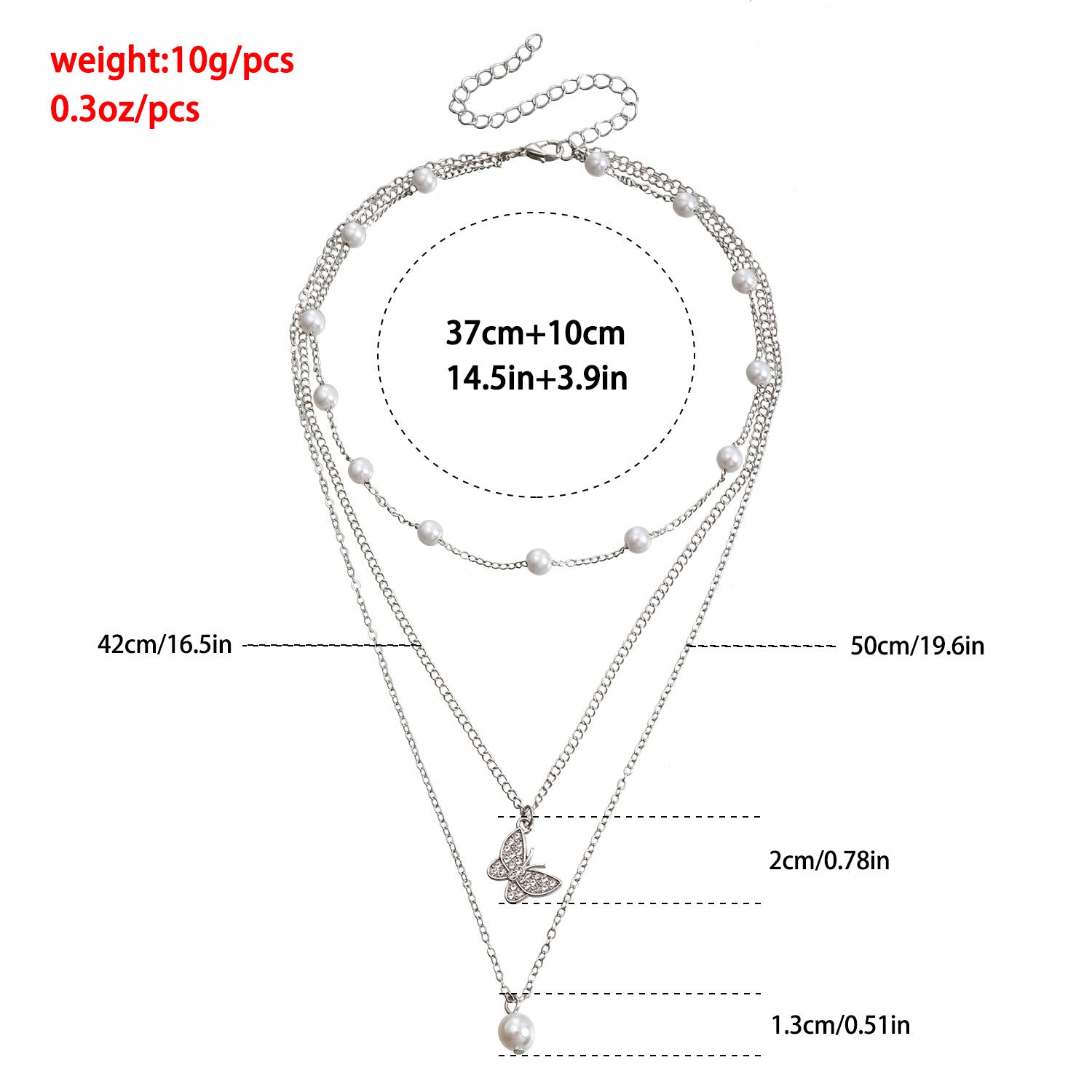 Rhinestone Multilayer butterfly Choker Chain Necklace