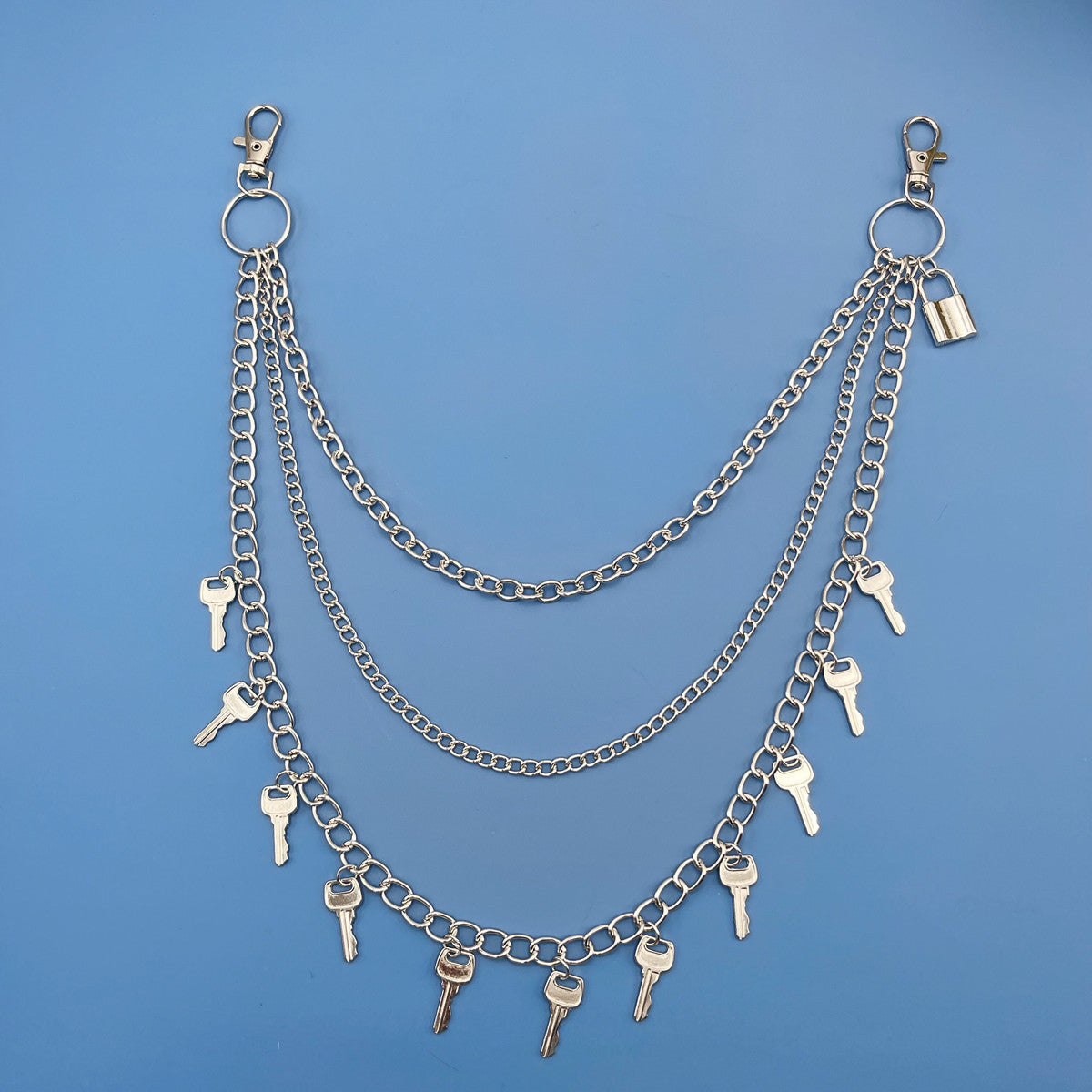 Vintage Metal Key Pendant Multi-layer Waist Chain